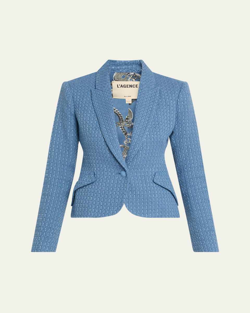 Jennah Single-Breasted Tweed Blazer